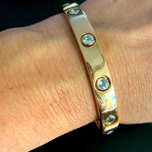 Bronze MILOR ITALY rhinestone bracelet